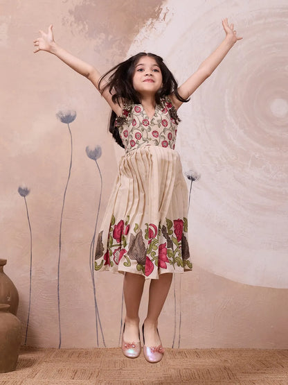 Girls Stylish Cotton Printed Middy Dress (1 Month–16 Years)