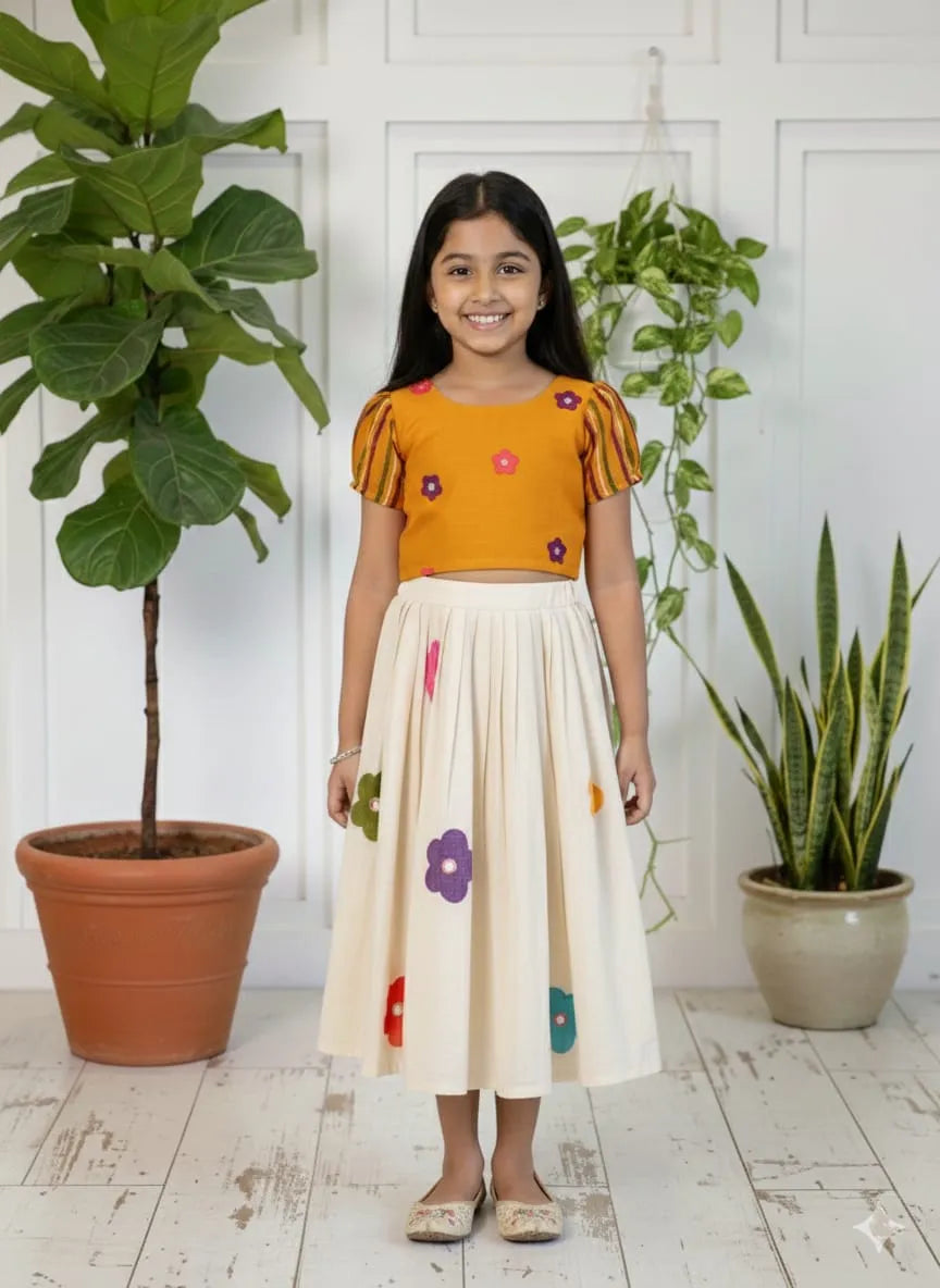 Kids Multi Floral Festive Skirt & Top  (1 Month–16 Years)
