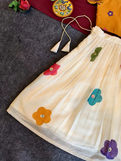 Kids Multi Floral Festive Skirt & Top  (1 Month–16 Years)