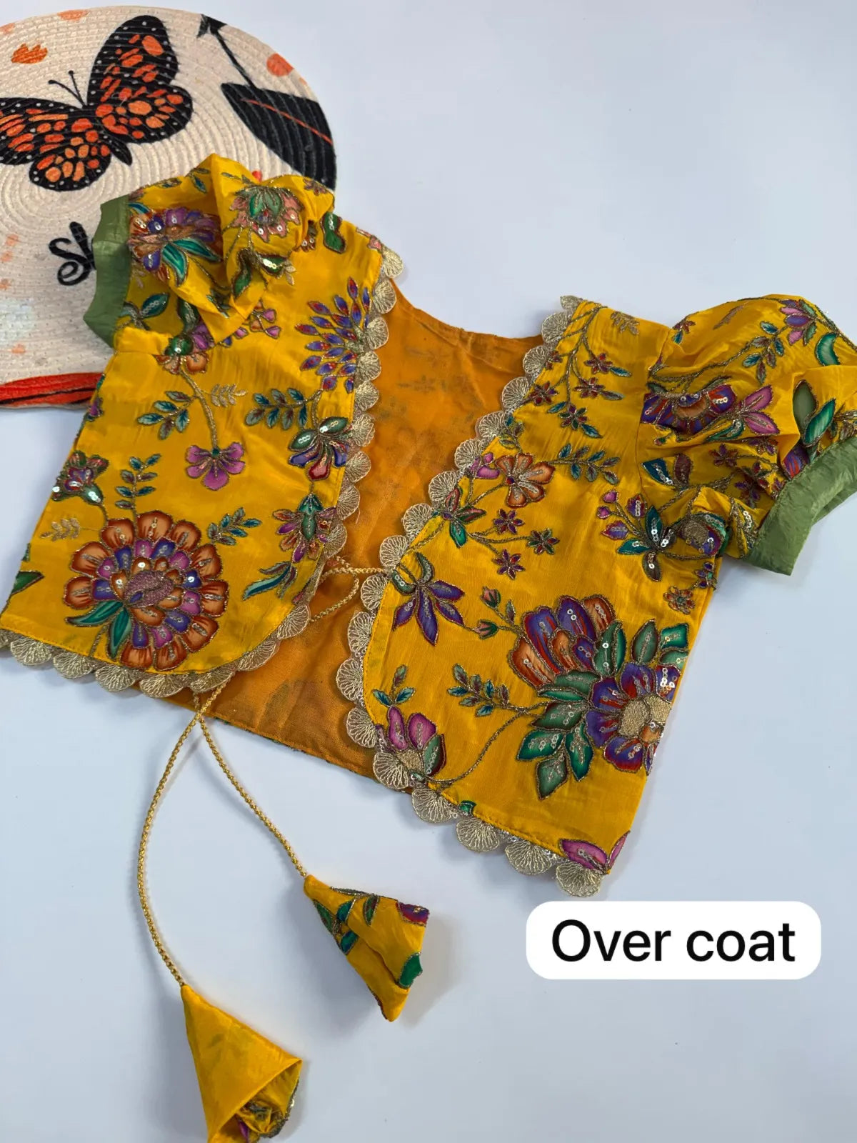 Kids Designer Gown with Position Print Coat - Lilac