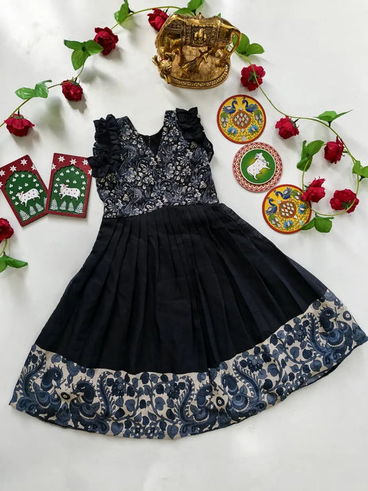 Kids Latest Black Middy Dress