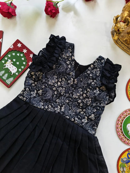Kids Latest Black Middy Dress