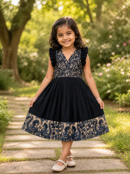 Kids Latest Black Middy Dress