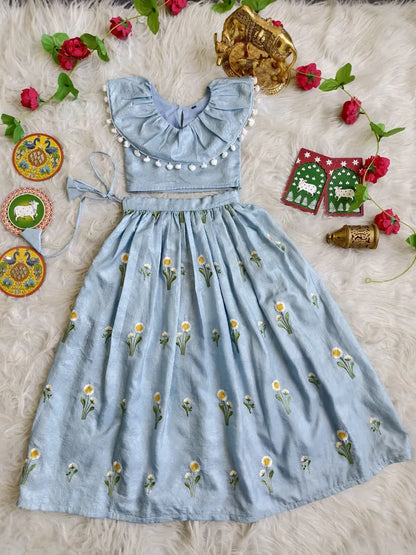 Kids Crush Silk Lehenga Choli