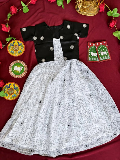 Kids Black & White Gown with Coat