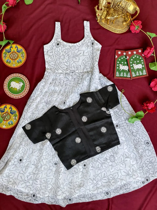 Kids Black & White Gown with Coat