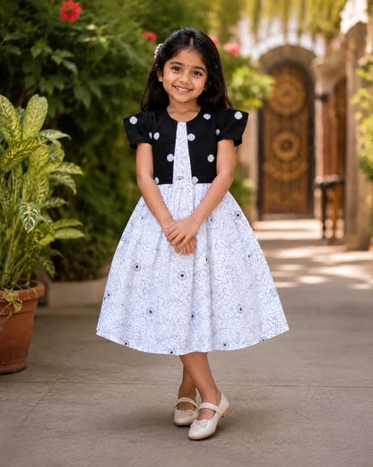 Kids Black & White Gown with Coat