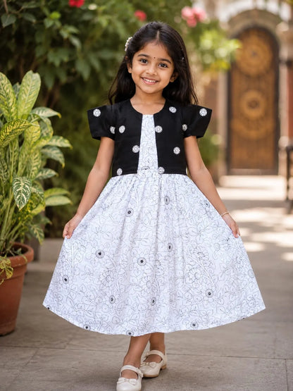 Kids Black & White Gown with Coat