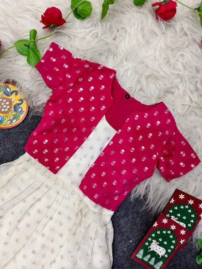 Off-White Zari Butti Kids Dress