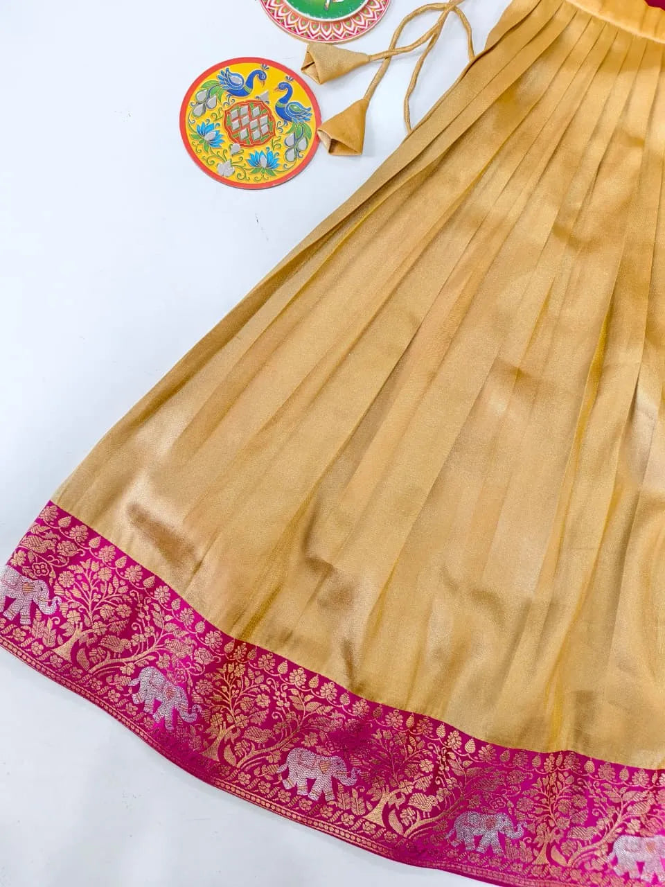 Golden Silk Tissue Kids Skirt & Top Set