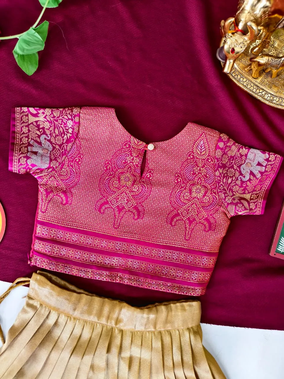 Golden Silk Tissue Kids Skirt & Top Set
