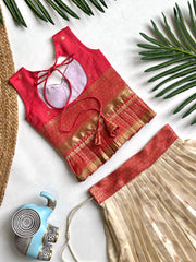 Kids Traditional Lehenga Choli – Red Cream