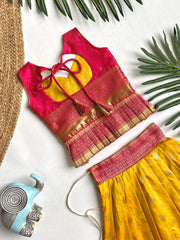 Kids Traditional Lehenga Choli – Pink Yellow