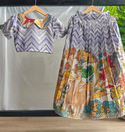 Kids Kalamkari Print Lehenga Choli Set (1 Month–16 Years) - Lavender