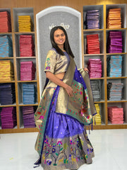 Traditional Peacock Paithani Lehenga Set - Lavender