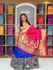 Traditional Peacock Paithani Lehenga Set - Violet