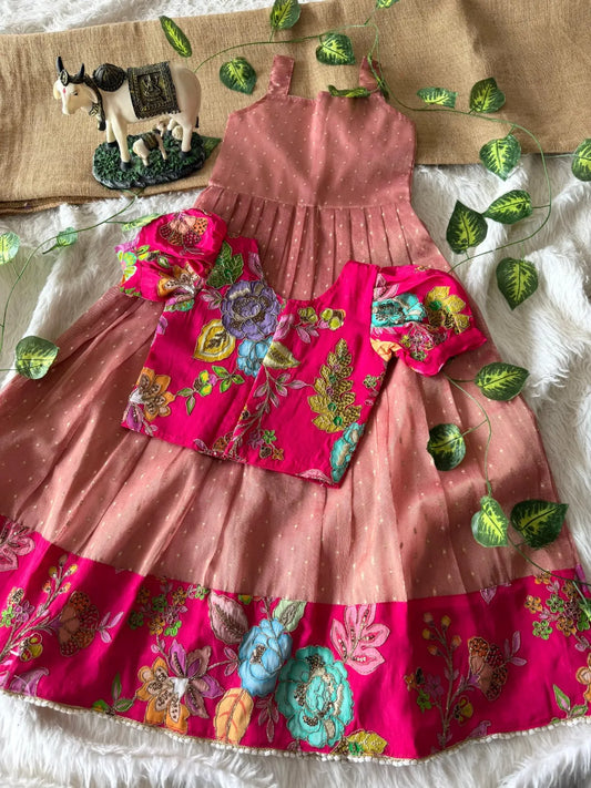 Kids Premium Salsa Gown Set- Blush Pink