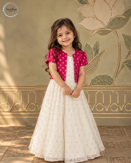 Off-White Zari Butti Kids Dress