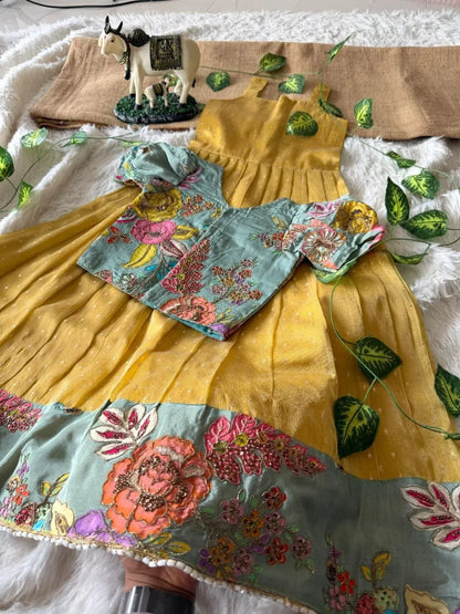 Kids Premium Salsa Gown Set- Sunshine-Yellow