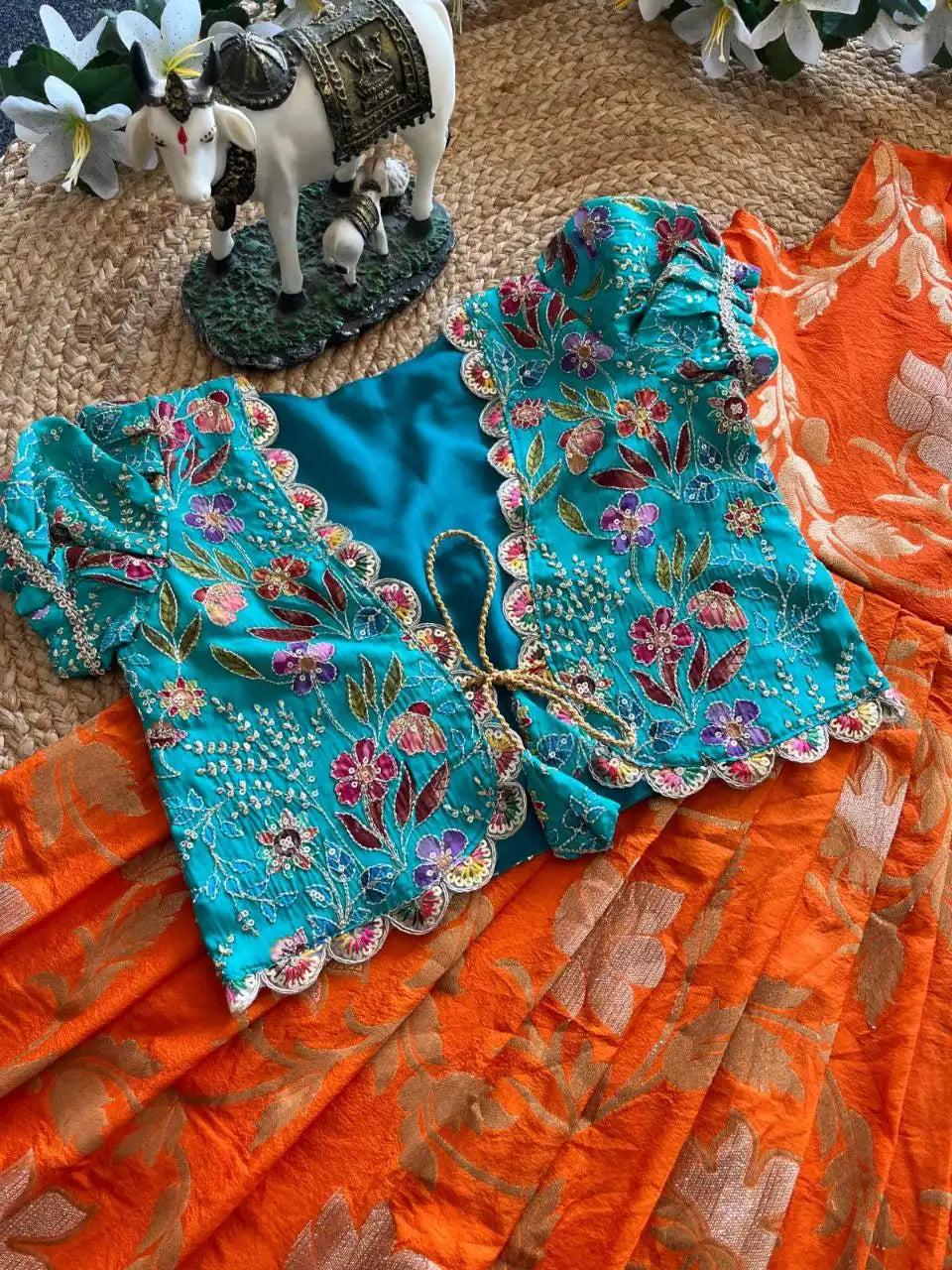 Position Printed Floral Gown - Orange