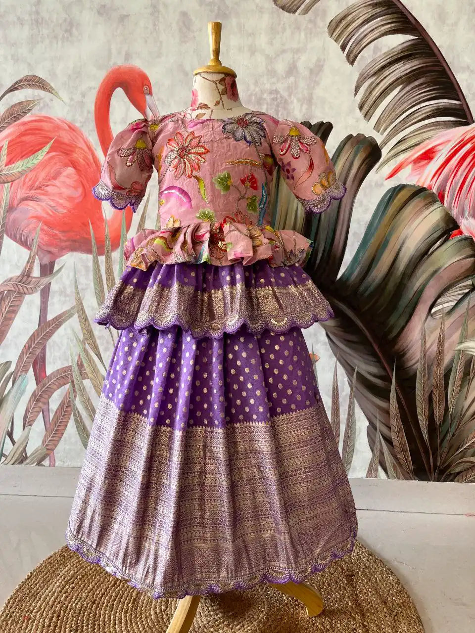 Position Printed Floral Gown - Baby Pink