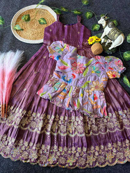 Little Bloom Princess Gown Set with Coat - Lilac