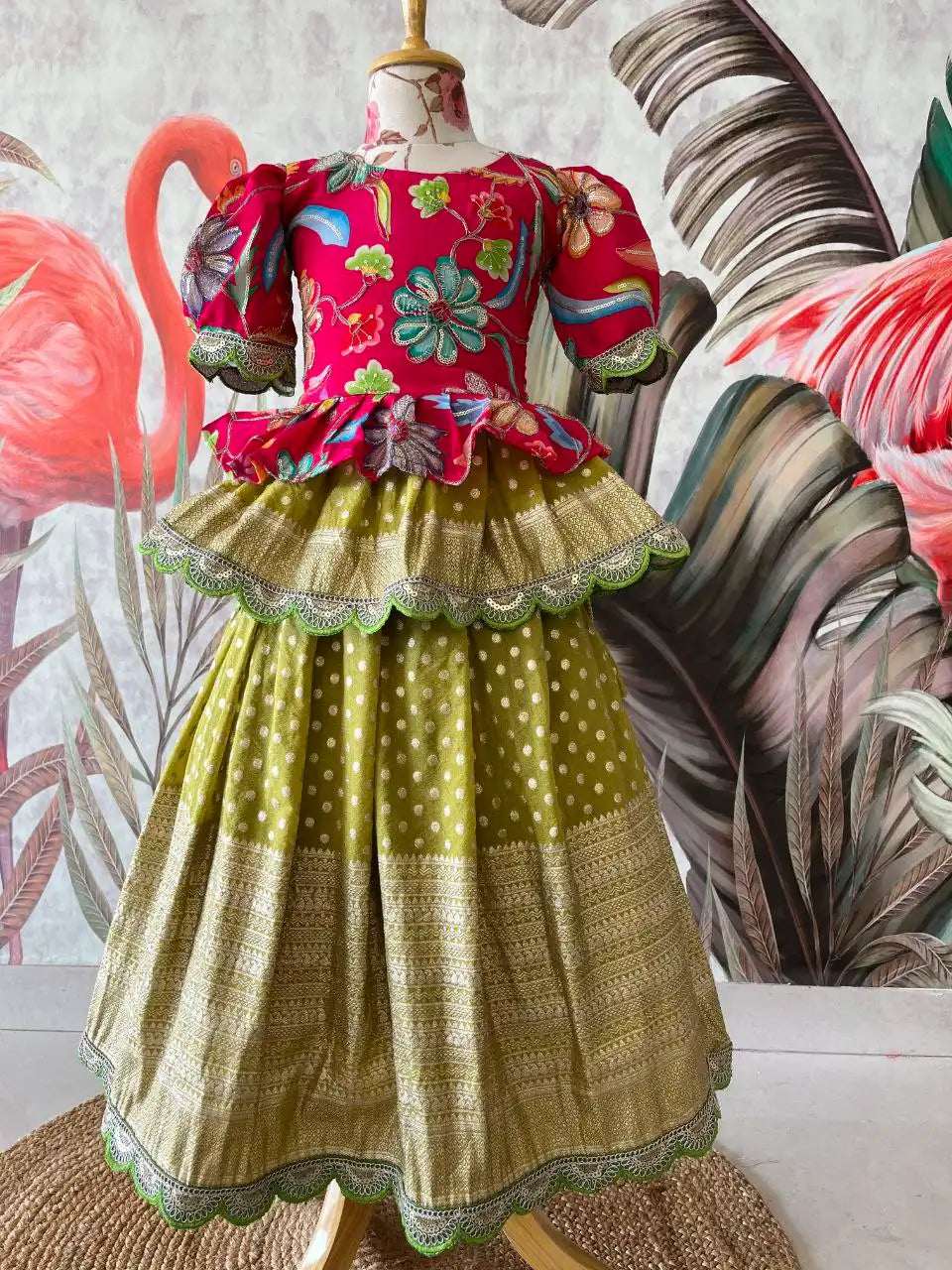 Position Printed Floral Gown - Rani Pink