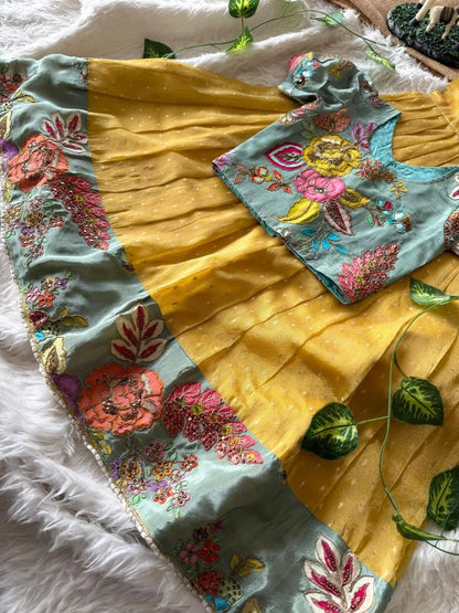 Kids Premium Salsa Gown Set- Sunshine-Yellow