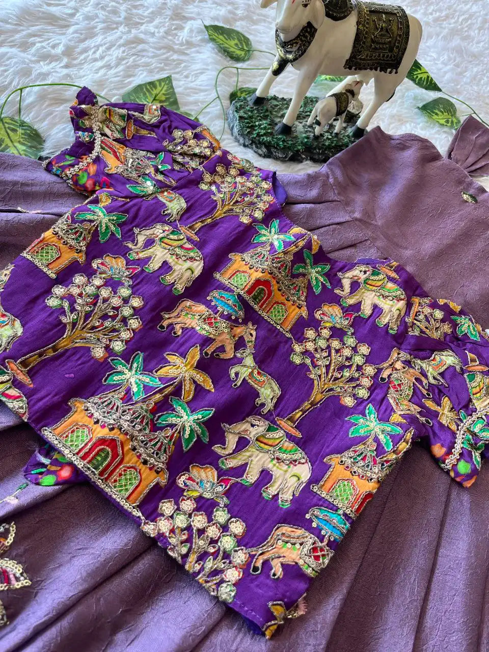 Temple Garden Designer Kids Festive Gown Set - Lavender