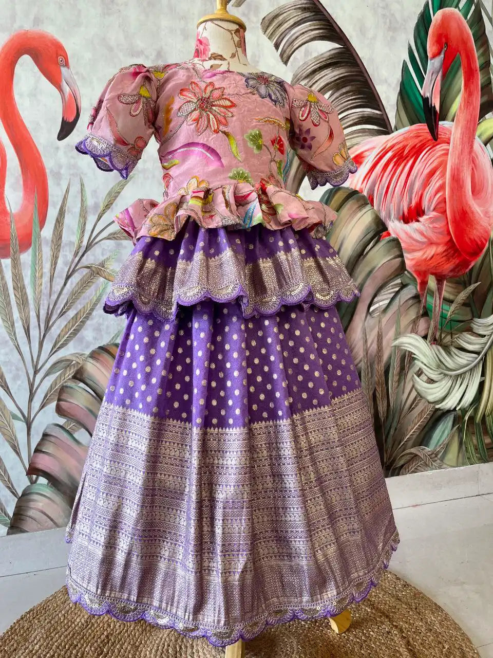 Position Printed Floral Gown - Baby Pink