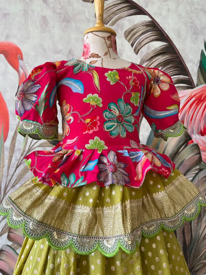 Position Printed Floral Gown - Rani Pink