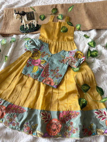Kids Premium Salsa Gown Set- Sunshine-Yellow