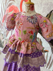 Position Printed Floral Gown - Baby Pink