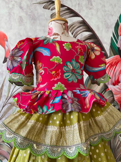 Position Printed Floral Gown - Rani Pink