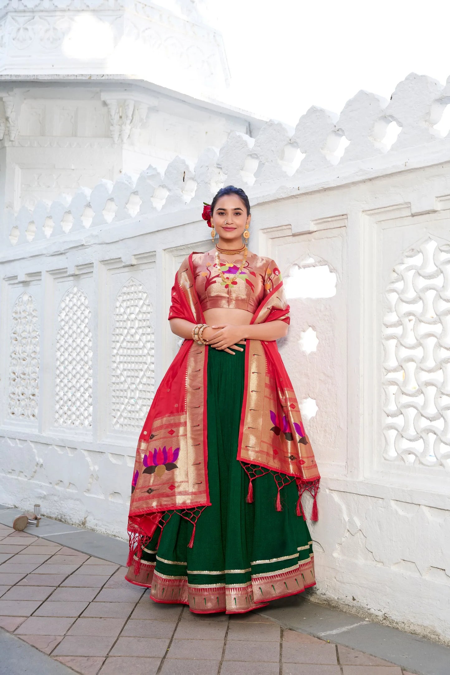 Festive Special Green Paithani Lehenga Choli Collection