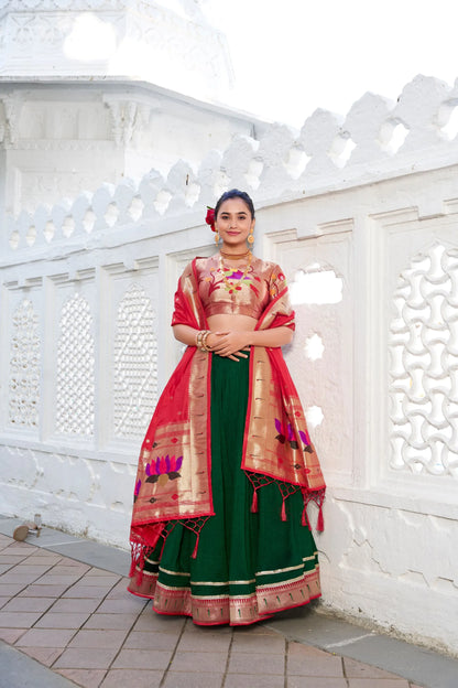 Festive Special Green Paithani Lehenga Choli Collection
