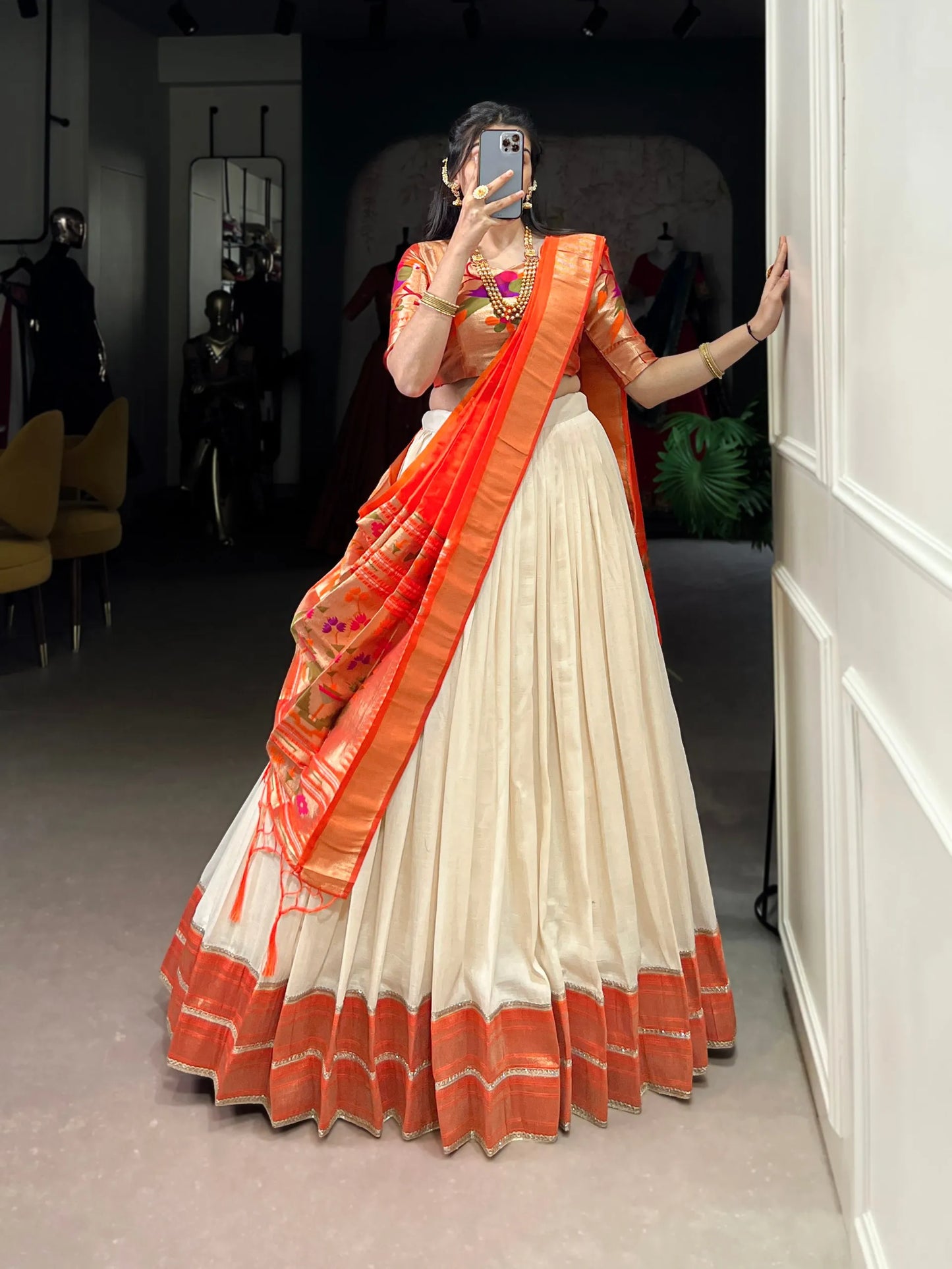 Paithani Vichitra Silk Lehenga Choli Set – Zari Weaving