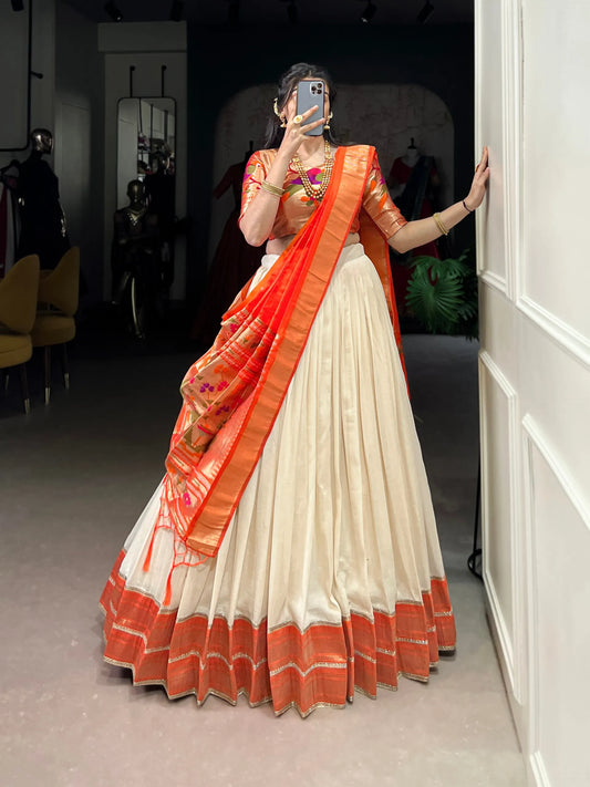Paithani Vichitra Silk Lehenga Choli Set – Zari Weaving