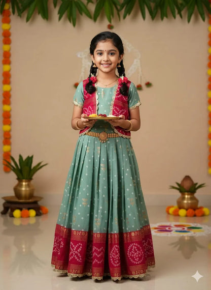 Pavitra Ugadi Kids Gown-Coat