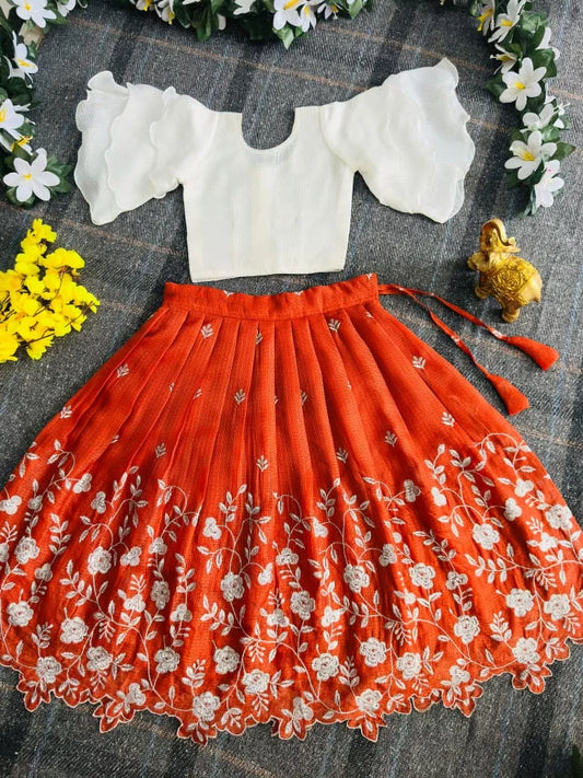 Pinkaa-Oranjaa Kids Lehenga-choli - Orange