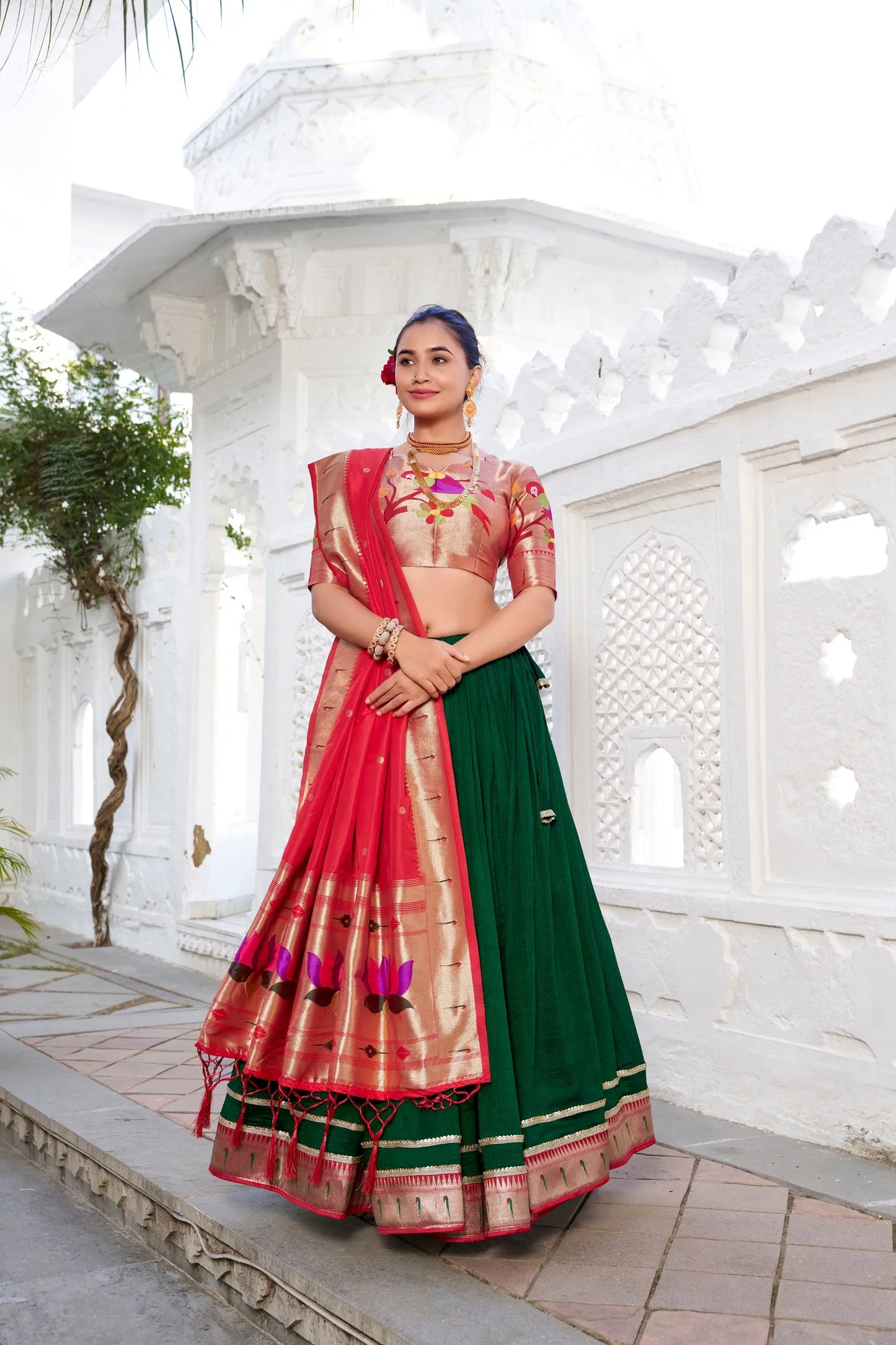 Festive Special Green Paithani Lehenga Choli Collection