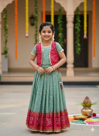 Pavitra Ugadi Kids Gown-Coat