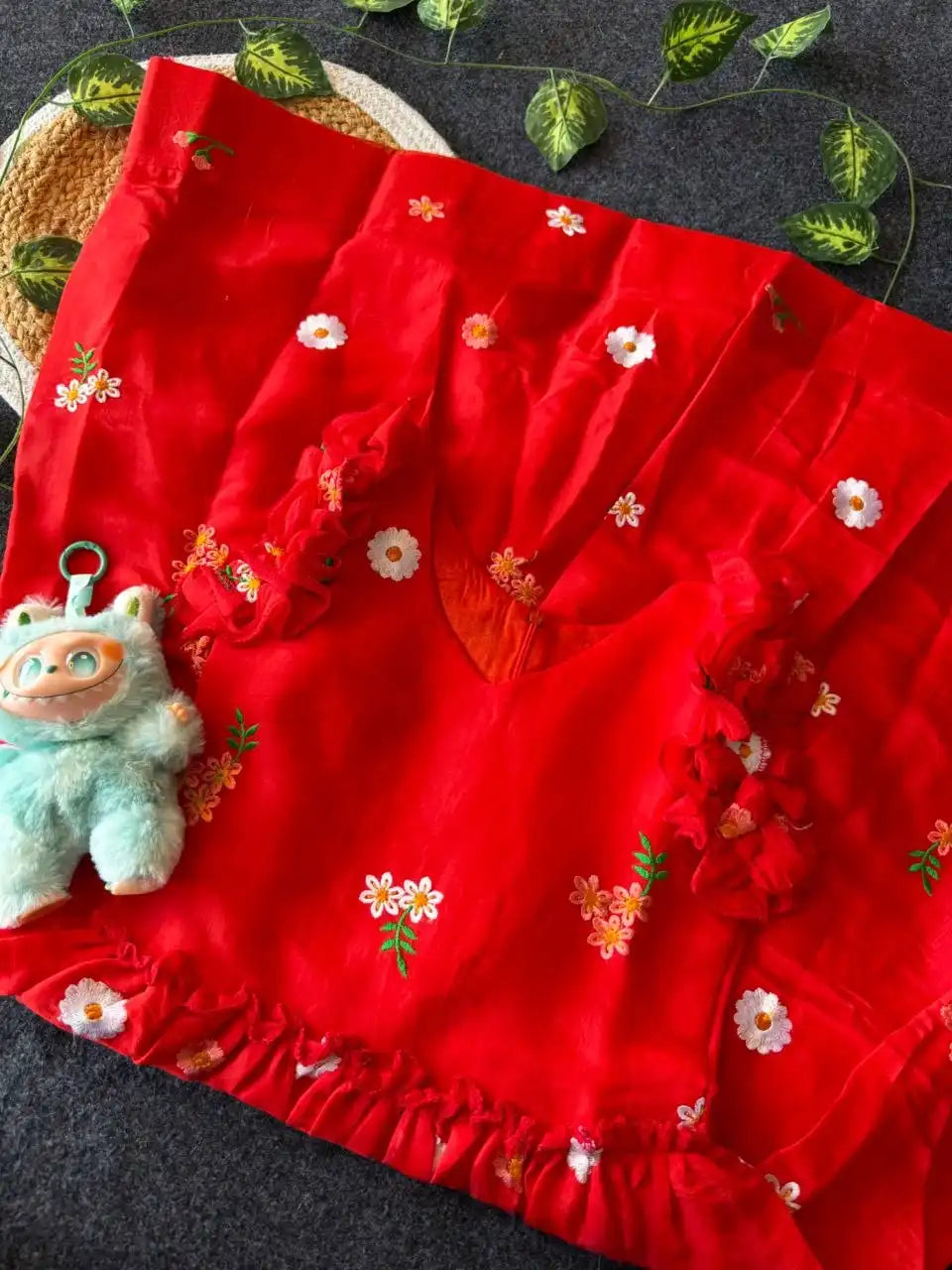 Kids Soft Summer Friendly Designer Gown - Red
