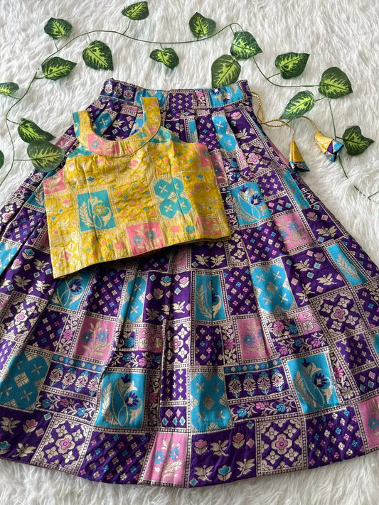 Soft Dola Silk Traditional Lehenga Set - Purple