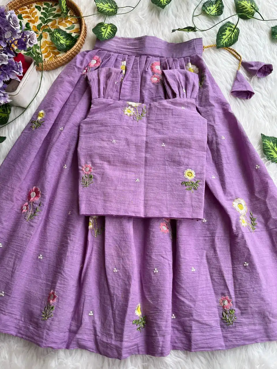 Floral Cotton Kids Lehengha