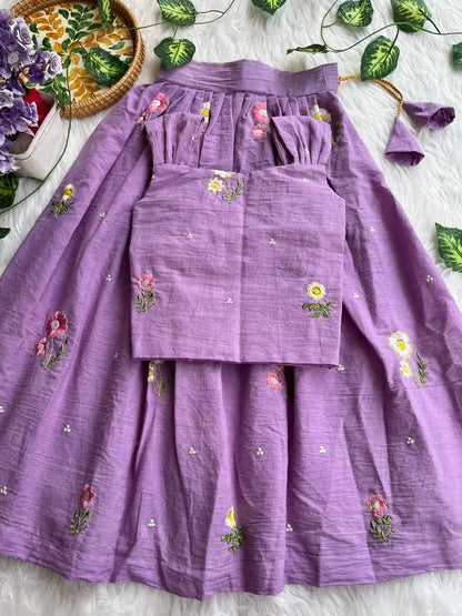 Floral Cotton Kids Lehengha