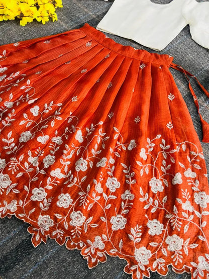 Pinkaa-Oranjaa Kids Lehenga-choli - Orange