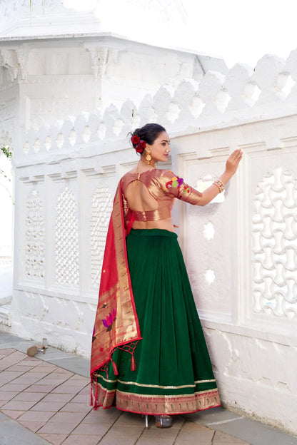 Festive Special Green Paithani Lehenga Choli Collection