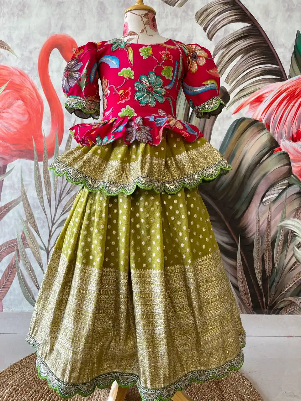 Position Printed Floral Gown - Rani Pink