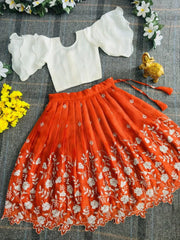 Pinkaa-Oranjaa Kids Lehenga-choli - Orange